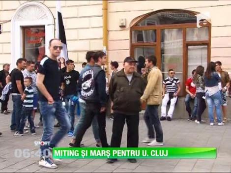 Suporterii lui U Cluj, mars de protest inaintea meciului cu CSMS Iasi