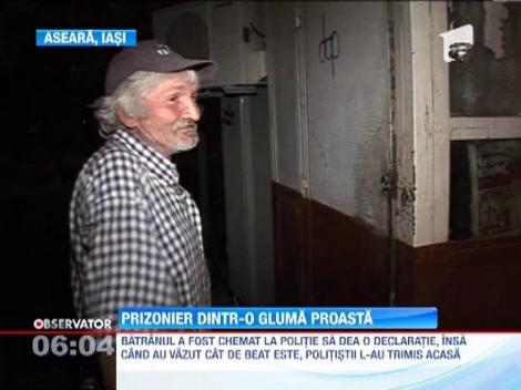 Intepenit cu capul in casa si picioarele afara, din cauza glume proaste si a betiei