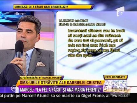 SMS-urile otravite pe care Gabrielei Cristea i l-a trimis lui Marcel Toader