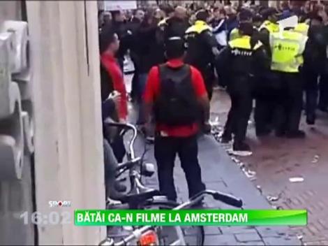 Razboi pe strazile din Amsterdam la finala Europa League dintre Benfica si Chelsea