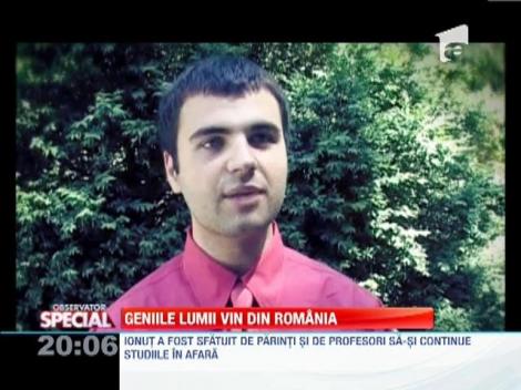 Ionut Brudisteanu, castigatorul marelui premiu la Intel ISEF 2013, vrea sa ramana in tara