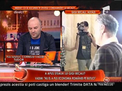 Vadim Tudor, despre arestarea lui Gigi Becali: "Daca ramanea europarlamentar, scapa de inchisoare"