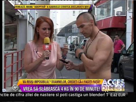 Calin Novacescu vrea sa slabeasca patru kilograme in doar 90 de minute