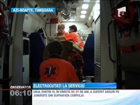 Doi muncitori s-au electrocutat in timp ce lucrau la reabilitarea unui drum