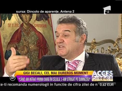 Gigi Becali, despre perioada de detentie din 2009: "Cand am intrat prima oara in celula, l-am strigat pe Dumnezeu"