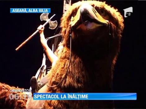 Acvila uriasa in centrul orasului Alba Iulia! Totusi, nimeni n-a fost in pericol!