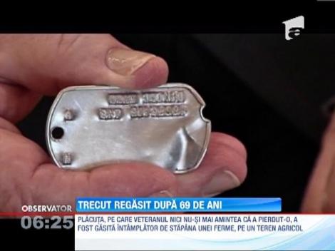 Un veteran de razboi si-a recuperat placuta militara pierduta in cel de-al Doilea Razboi Mondial