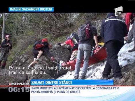 Alpinist salvat dintre stanci