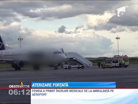 Aterizare fortata pe aeroportul din Timisoara. O pasagera a suferit un atac de panica