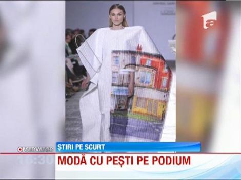 Accesorii din animale vii, la o prezentare de moda din Londra