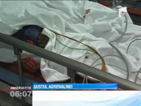 Un sofer a ajuns cu masina in sant din cauza vitezei in Neamt