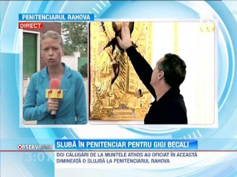 Gigi Becali a avut parte de o slujba religioasa la care au participat si preotii veniti de la muntele Athos