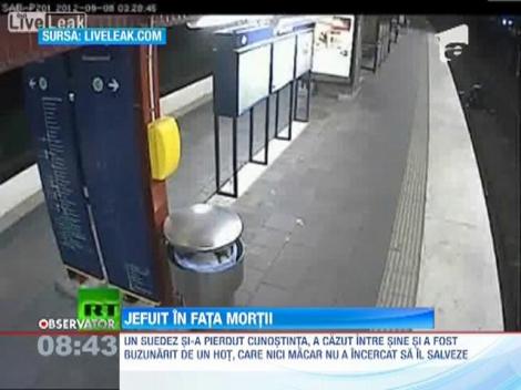 A sarit dupa un om cazut pe sine, l-a jefuit si l-a lasat sa fie calcat de tren