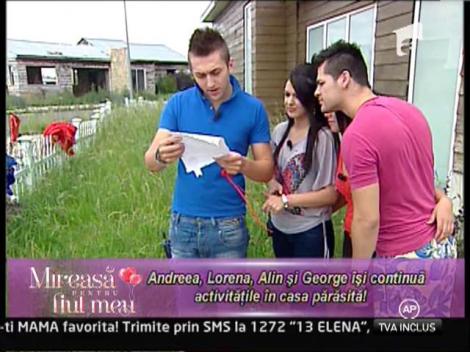 Andreea, Lorena, Alin si George isi continua activitatile in casa parasita!