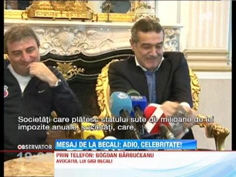 Gigi Becali renunta la viata publica "definitiv si irevocabil"