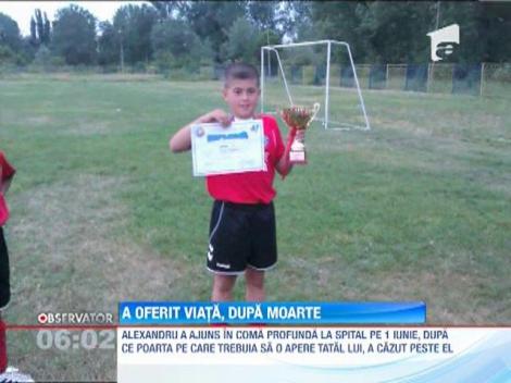 Copilului strivit de o poarta de fotbal a intrat in moarte celebrala. O parte din organele lui au fost donate