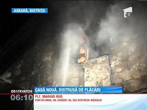 O casa abia construita a fost misuita de flacari, in Bistrita