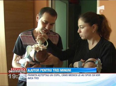Ajutor pentru trei minuni. Alexandru, Sarah si Alice, trei suflete care au venit pe lume in acelasi timp