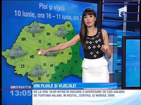 Cod galben de furtuna valabil in vestul, centrul si nordul tarii
