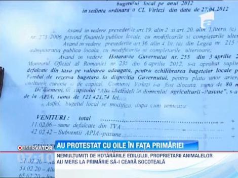 Protest inedit la Galati: Cu oile in fata Primariei