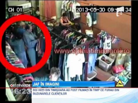 Doi hoti din Timisoara au fost surprinsi in timp ce furau din buzunarele clientilor