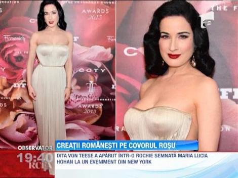 Maria Lucia Hohan a descoperit formula succesului la Hollywood! Dita von Teese a imbracat o rochie semnata de designerul roman