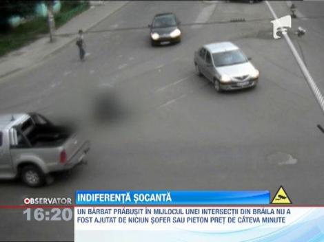 Un barbat a lesinat in mijlocul unei intersectii din Braila