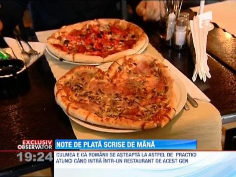 Evaziune fiscala in floare la terasele din jurul Capitalei! Note de plasa scrise de mana!