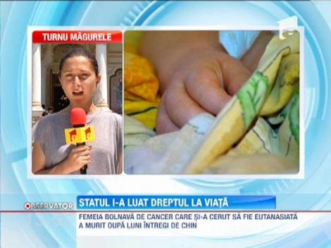 Femeia bolnava de cancer care a cerut sa fie eutanasiata a murit