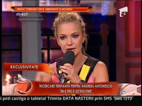 Andreea Antonescu s-a dat cu tiroliana in platoul "Un show pacatos!