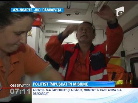 Un politist s-a impuscat in picior, in timul unei misiuni