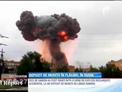 Explozie la un depozit de munitii din Rusia. Cel putin 34 de oameni au fost raniti