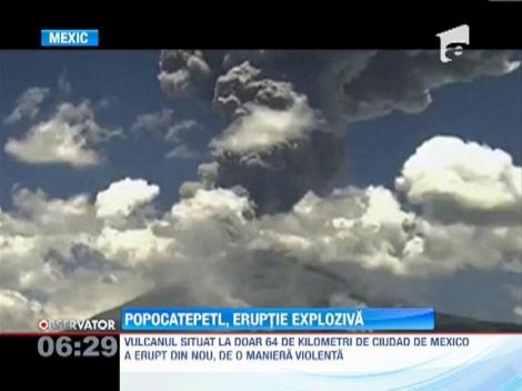 Vulcanul Popocatepetl a erupt din nou