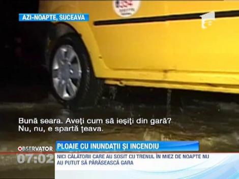 Suceava: O ploaie torentiala a inundat mai multe case si strazi