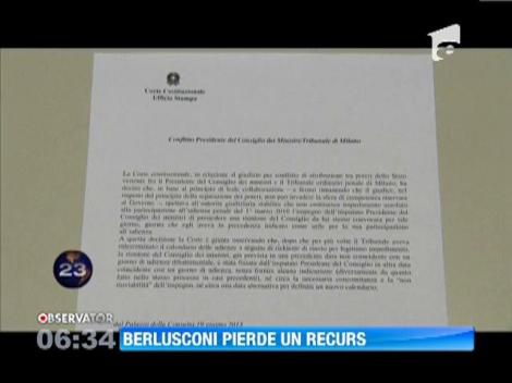 Curtea Constitutionala din Italia a respins recursul lui Silvio Berlusconi