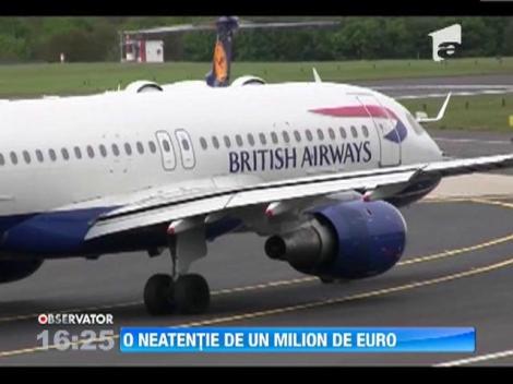 Un avion cu destinatia Bucuresti a fost grav avariat chiar inainte de decolare.