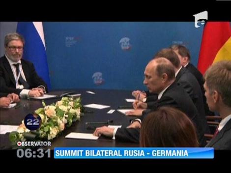Presedintele Vladimir Putin s-a intalnit cu cancelarul german Angela Merkel