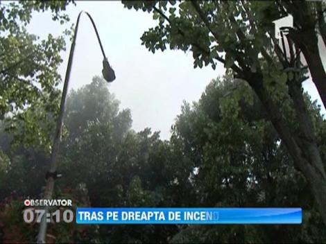 O masina a luat foc pe o strada din Satu Mare!