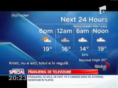 O prezentatoare meteo se sperie de un paianjen