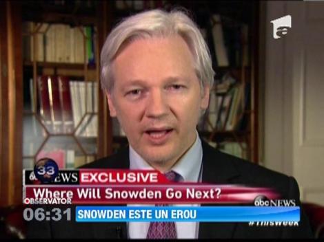 Edward Snowden, un erou in opinia fondatorului Wikileaks