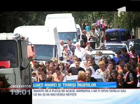 In comuna Leu, o mama si-a condus pe ultimul drum sotul si cei doi copii