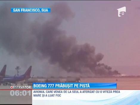 Un avion cu 291 de pasageri s-a prabusit pe aeroportul din San Francisco
