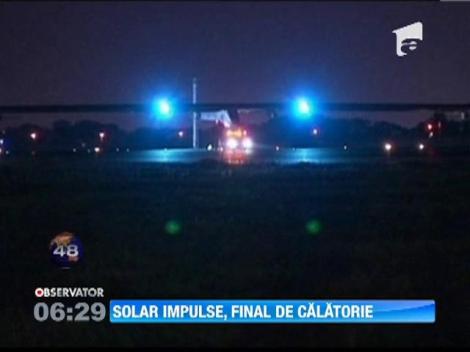 Avionul propulsat cu energie solara si-a incheiat cursa la New York