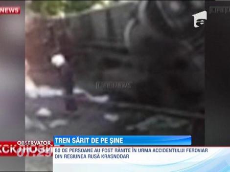 Un tren de persoane a deraiat in Rusia. Cel putin 80 de persoane au fost ranite