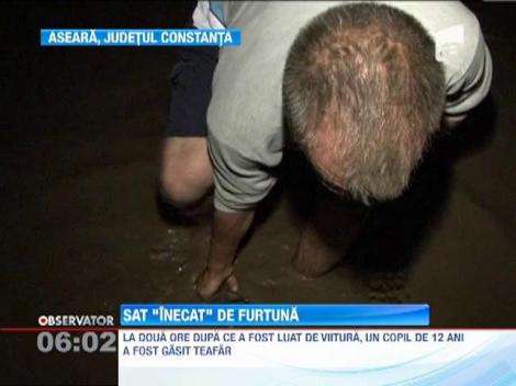 Ploaia torentiala a pus la pamant trei case dintr-o localitate din Constanta