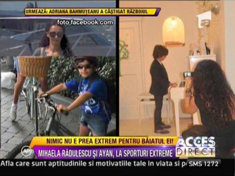Ayan, fiul Mihaelei Radulescu, practica sporturi extreme alaturi de mama sa!