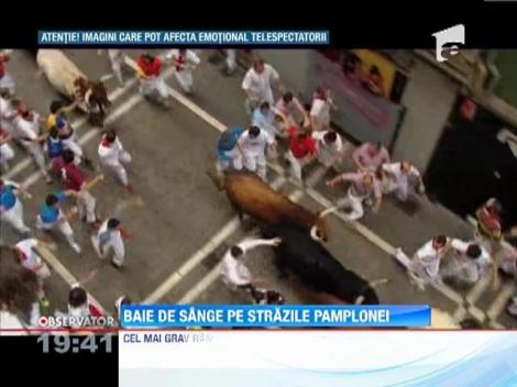 IMAGINI SOCANTE! / Celebrele curse cu tauri din Pamplona au mai facut 3 victime