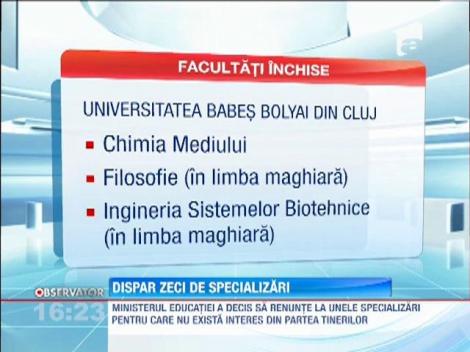 183 de specializari desfiintate in facultati
