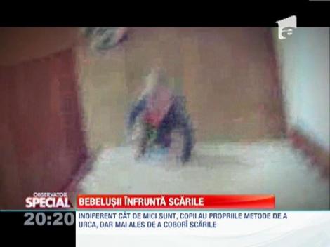 Cum urca si coboara bebelusii scarile