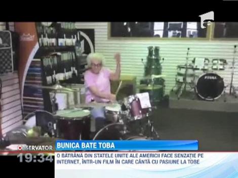 O bunicuta din SUA canta senzational la tobe